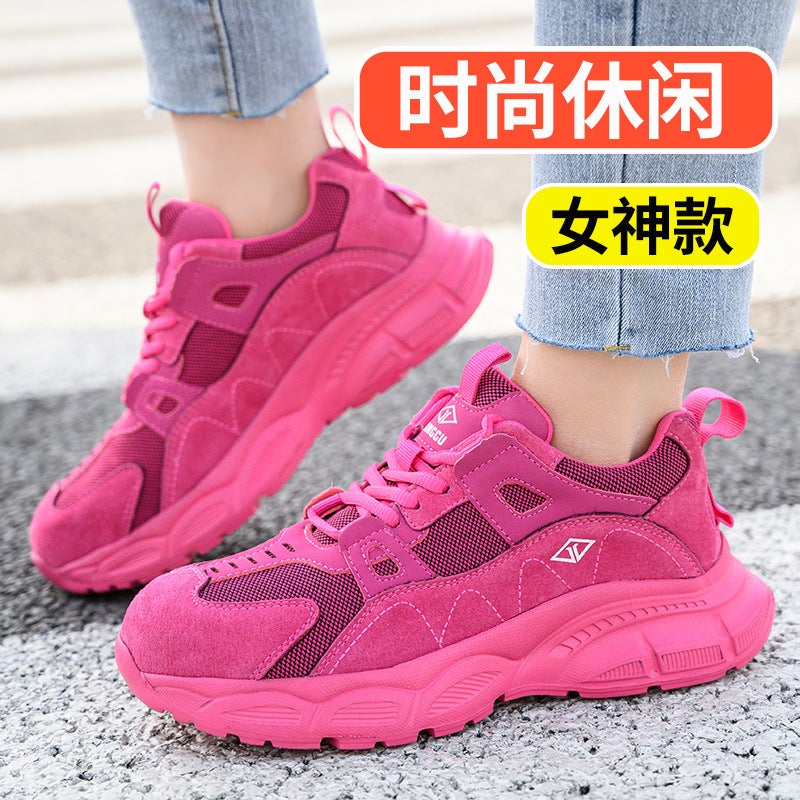 Summer Fly Woven Labor Protection Shoes Men'S Anti-Smash Anti-Puncture Steel Toe Protective Safety Shoes Breathable Lightweight Work Shoes Men - Image 3